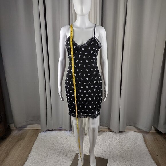 Wild Fable Womens Black Gray Butterfly Pattern Lace Lined Midi Slip Dress Size S - Picture 5 of 10